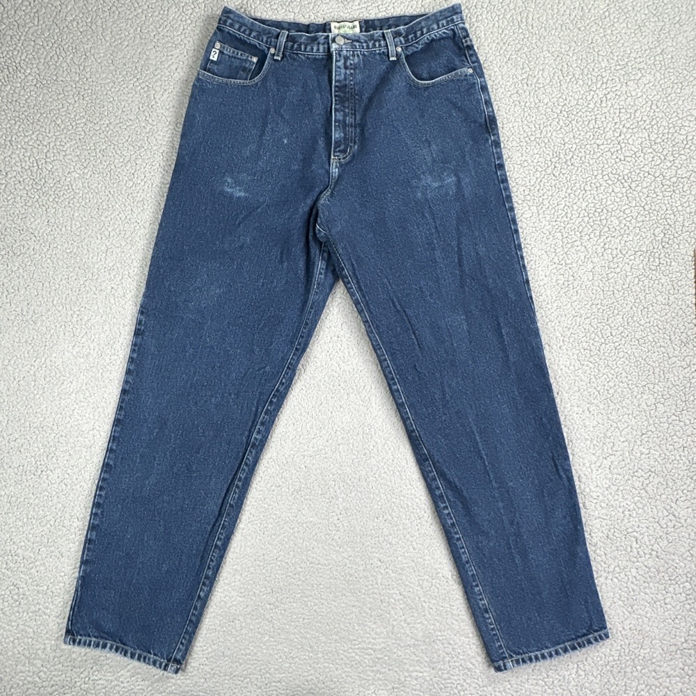 VTG Guess Jeans Men 36x34 Blue Baggy Fit Tapered Leg Denim Made in USA